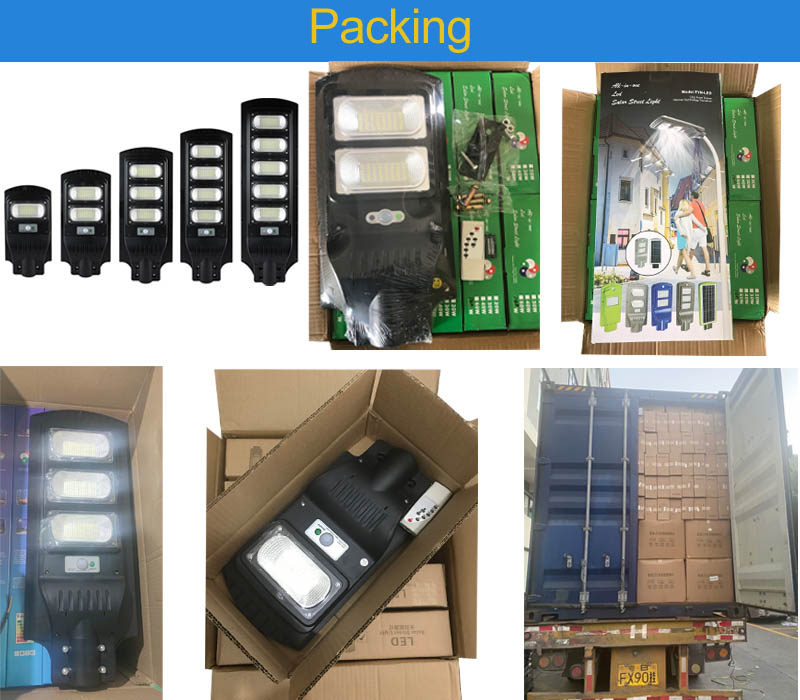 ソーラー一体型街路灯パッキング